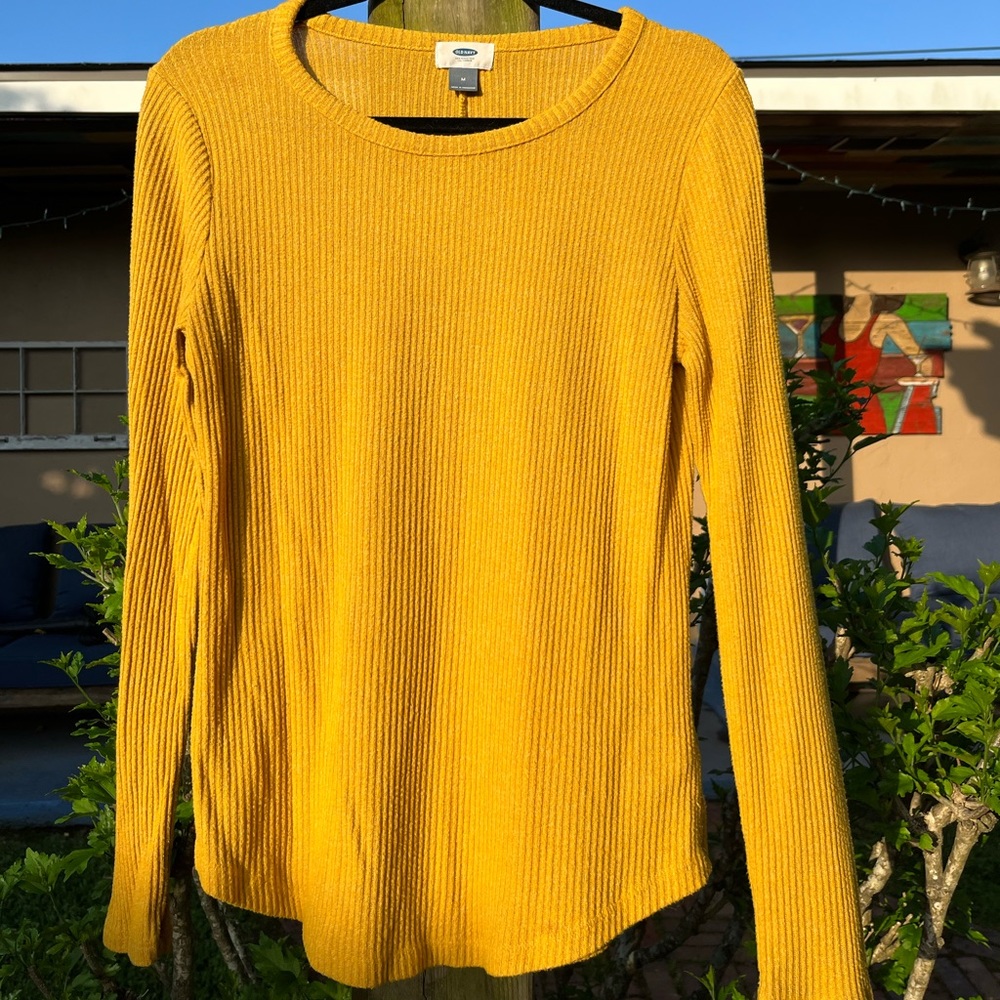 OLD NAVY, MEDIUM, MUSTARD YELLOW, LONG SLEEVE TOP
